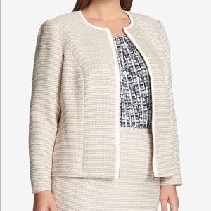 Calvin Klein Plus Size Tweed Zip Jacket